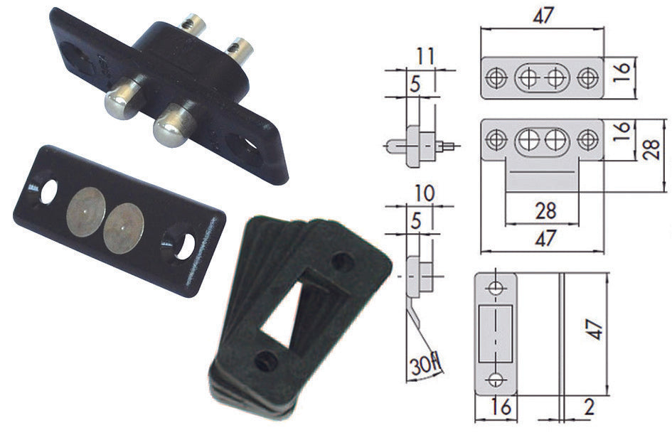 COPPIA CONTATTI ELETTRICI A PRESSIONE 06511