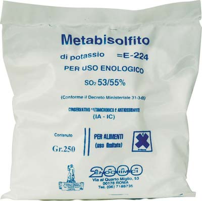 METABISOLFITO POTASSICO ENOLOGICO E224 GR 250