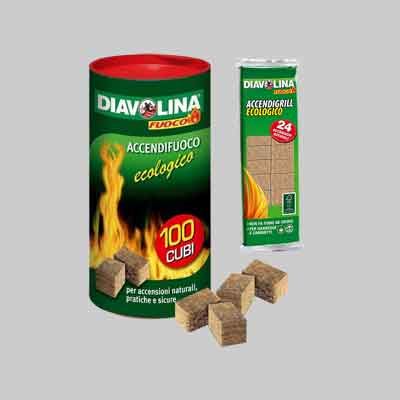 ACCENDIGRILL ECOLOGICO 'DIAVOLINA' 24 cubi