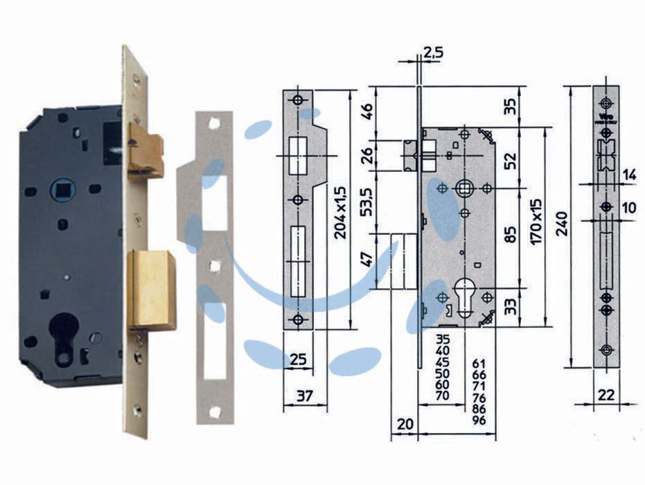 2-YARD CYLINDER MORTICE LOCK 7435