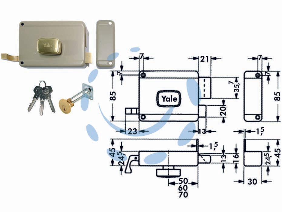 DOOR LOCK WITH INTERNAL KNOB, DEADBOLT AND LATCHBATCH 6200