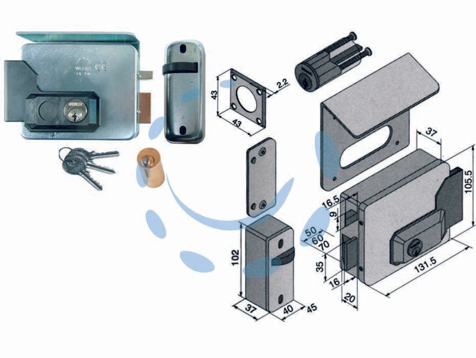 ELECTRIC LOCK FOR GATES WITH ROOF 331