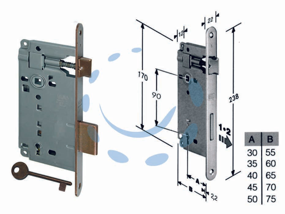 BRONZED ROUND EDGE MORTICE LOCK