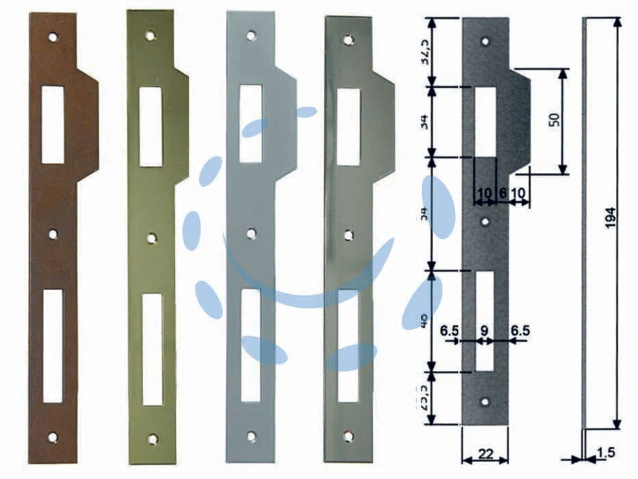 CONTROPIASTRA CON ALETTA PER SERRATURA PATENT A BUSSOLA BORDO QUADRO