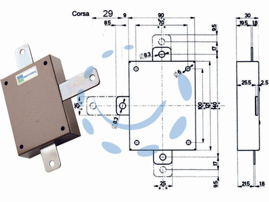 DEVIATORE APPLICARE PER SERRATURE QUINTUPLICI SERIE 38 96145