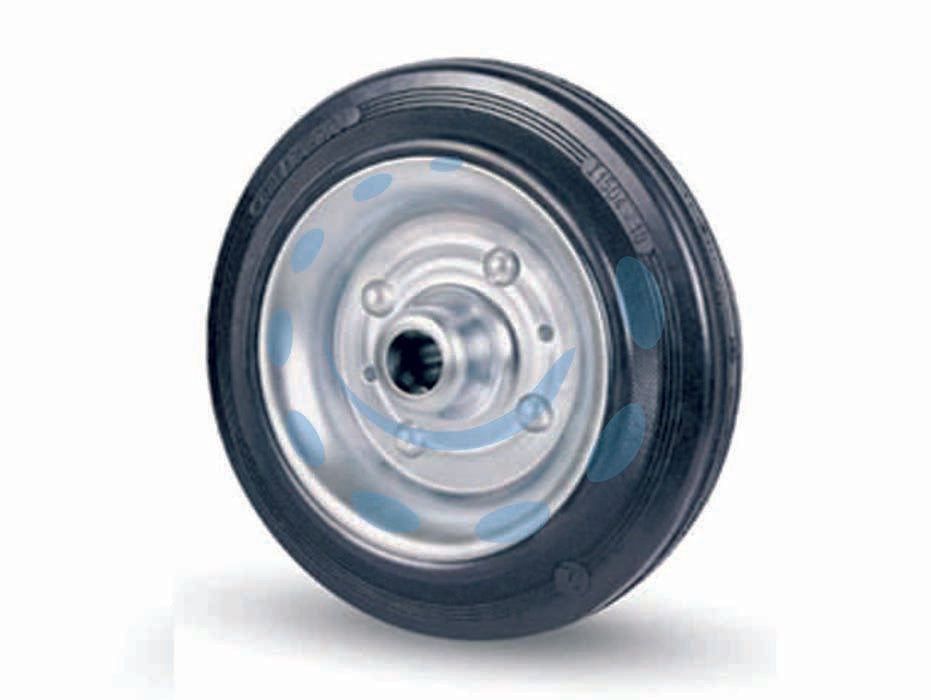 SIMPLE INDUSTRIAL WHEELS STEEL FLANGE IN RUBBER "112"