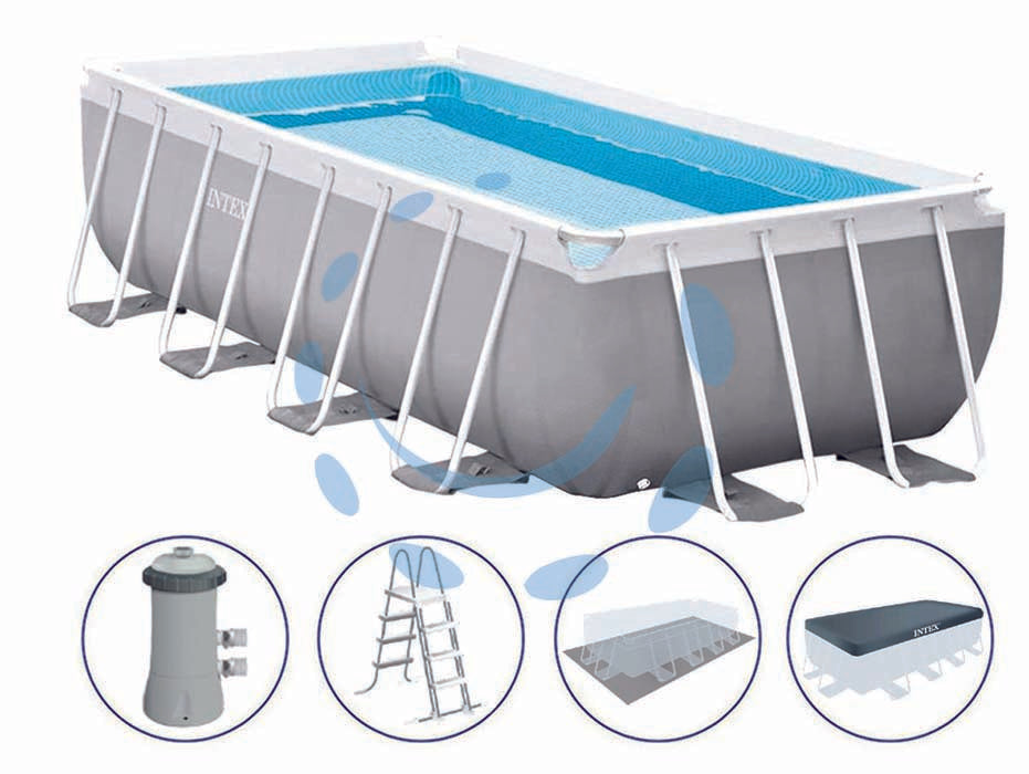 PISCINA "PRISM FRAME" RETTANG.C/TEL.PORTANTE C/POMPA CM.488X244X107H.