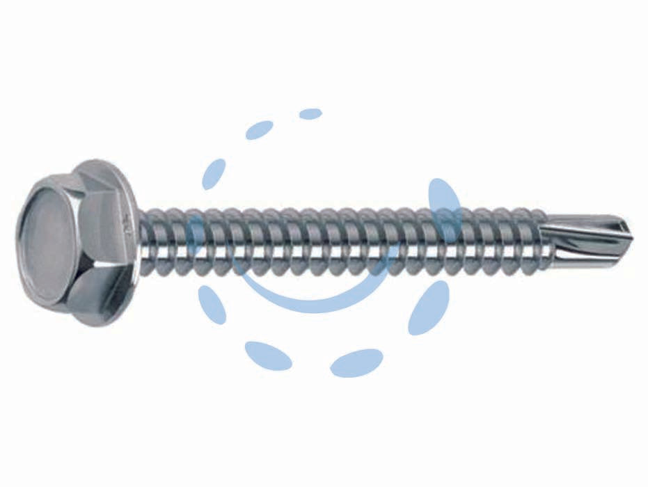 WHITE GALVANIZED STEEL LONG BOLT SCREW FOR SELF-DRILLING METAL