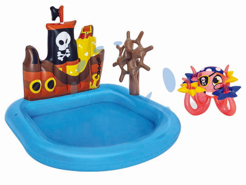 PISCINA CON GIOCHI GONFIABILE "NAVE PIRATI" +2 ANNI