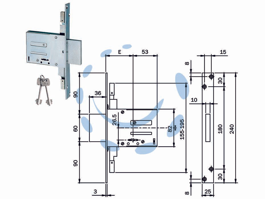 SERRATURE DA INFILARE DOPPIA MAPPA TRIPLICE 663301