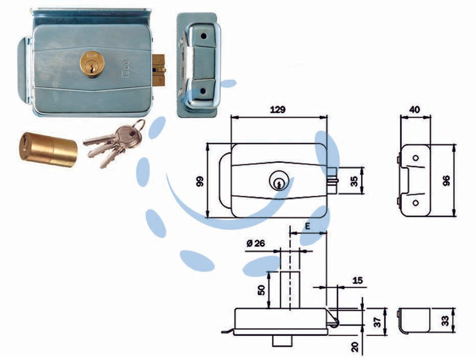 ELETTROSERRATURA PER CANCELLI CON TETTO REVERSIBILE 505