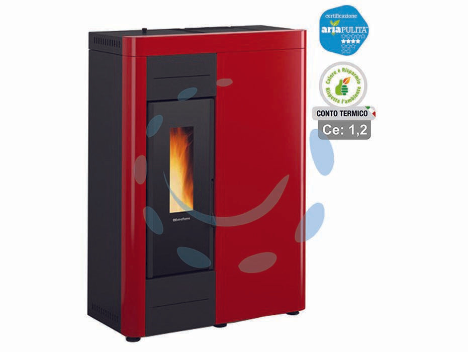 STUFA A PELLET VIRNA IDRO 14,5 KW BORDEUAX (CONTO TERMICO)