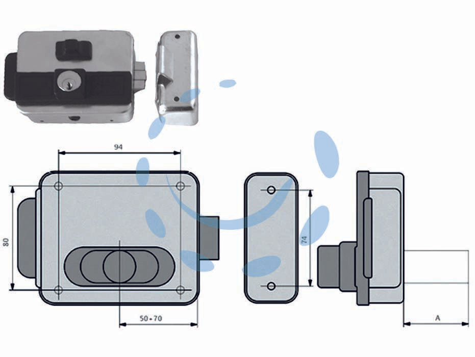 ELECTRIC LOCK REVERSIBLE GATES. VARIABLE HOLE WITH MULTIPLE BUTTON 5015