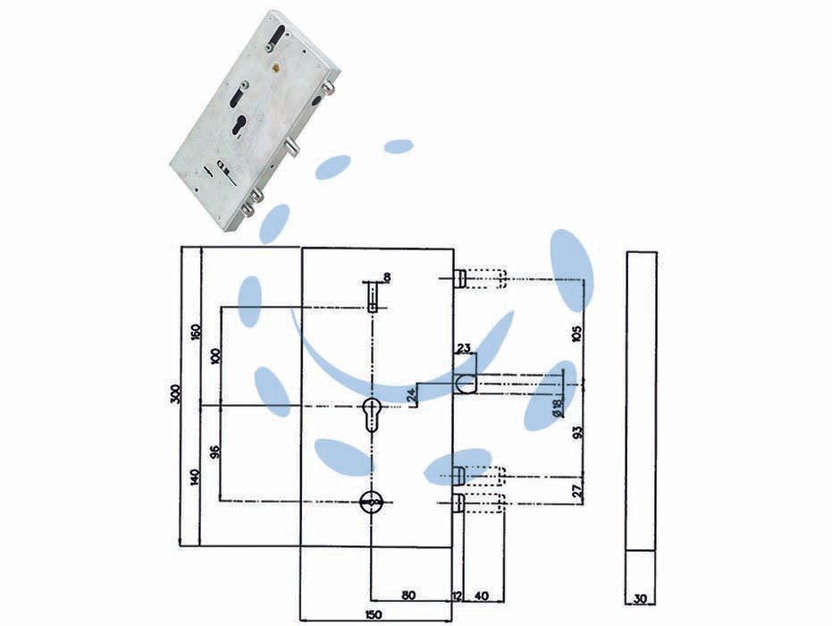 MULTI-FUNCTION TRIPLE MORTICE LOCK. CIL. EU. + D/M ARMORED 133Y9