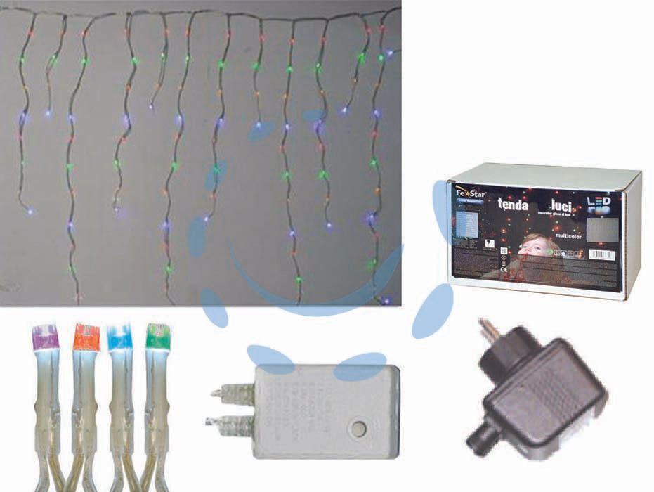 TENDA SFALSATA 150 LED MULTICOLOR PER ESTERNO CON GIOCO LUCI