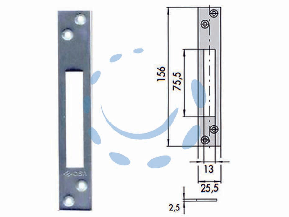 CONTROPIASTRA PER SERRATURE INFILARE PROFILATI IN FERRO 06232 00