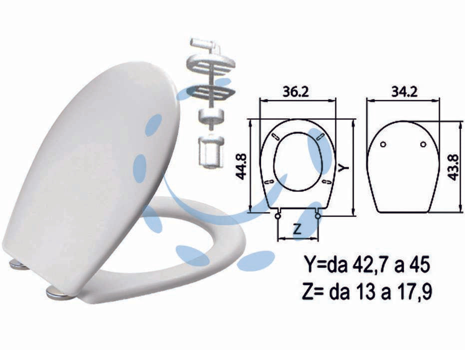 SEDILE WC IN TERMOINDURENTE "SEBINO" BIANCO CERNIERE NYLON H011