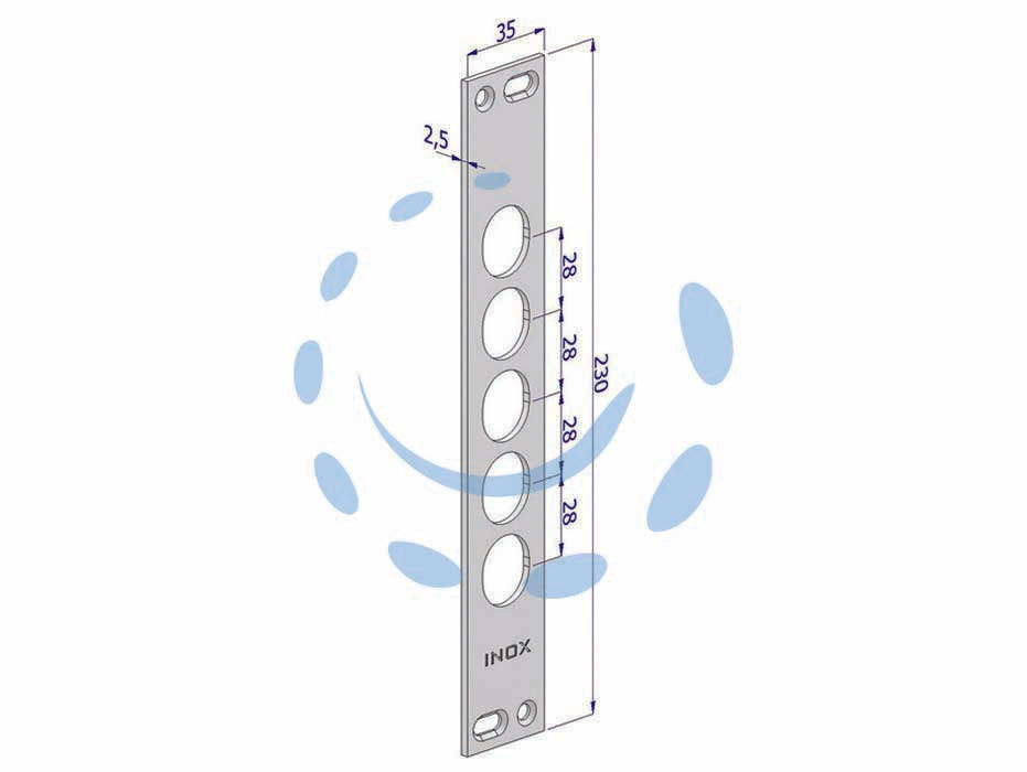 CONTROPIASTRA P/SERRATURE PORTE BLINDATE IN ACCIAIO INOX INT.28 CP2500