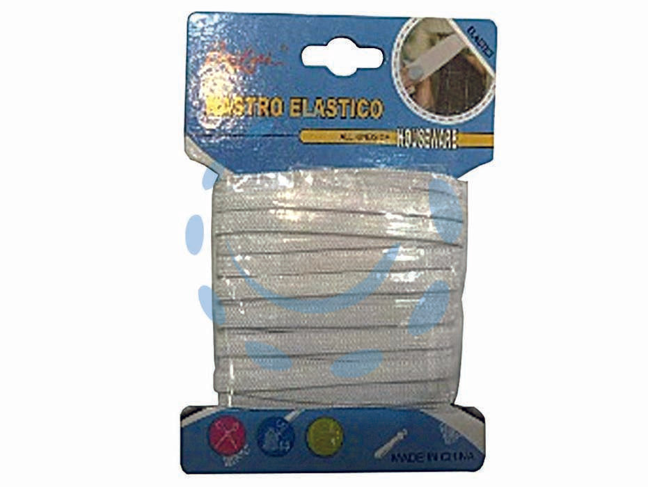 ELASTICO IN POLIESTERE E GOMMA BIANCO