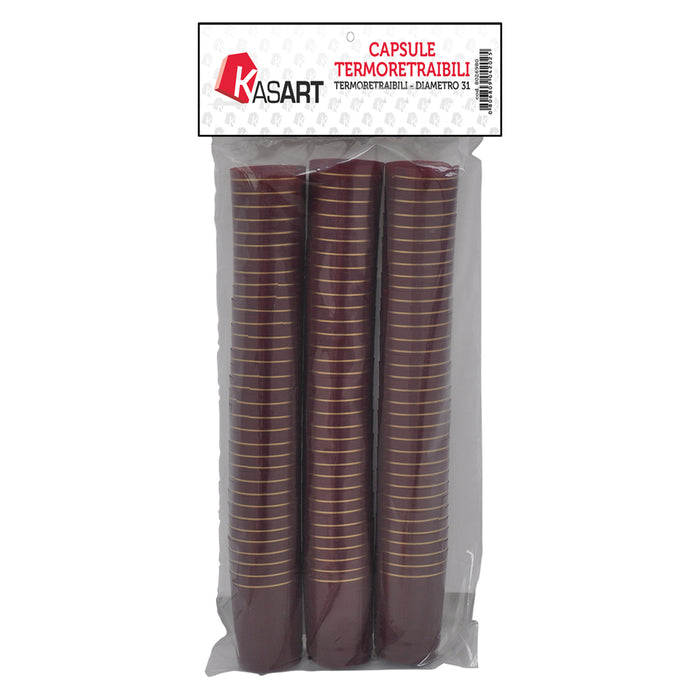 CAPSULE TERMORETRAIBILI PER BOTTIGLIE SPUMANTE bordeaux - Ø 33 x  h 55 mm