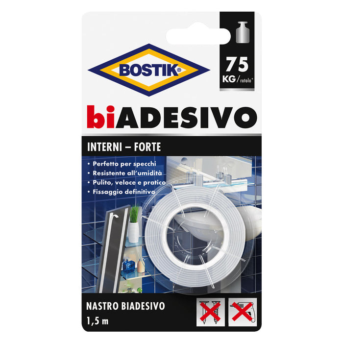 NASTRO BIADESIVO IN SCHIUMA PER INTERNI mm. 19 x 1,5 mt