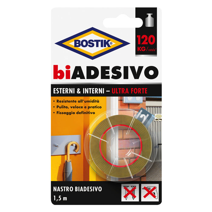 NASTRO BIADESIVO IN SCHIUMA PER ESTERNI/INTERNI mm. 19 x 1,5 mt