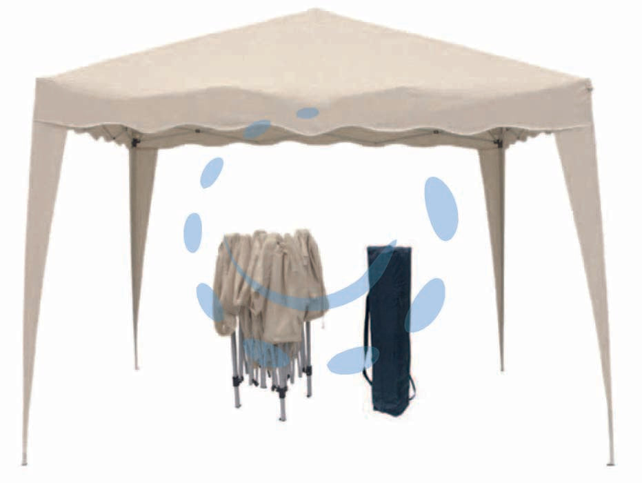 FOLDABLE POLYESTER GAZEBO NATURAL WHITE